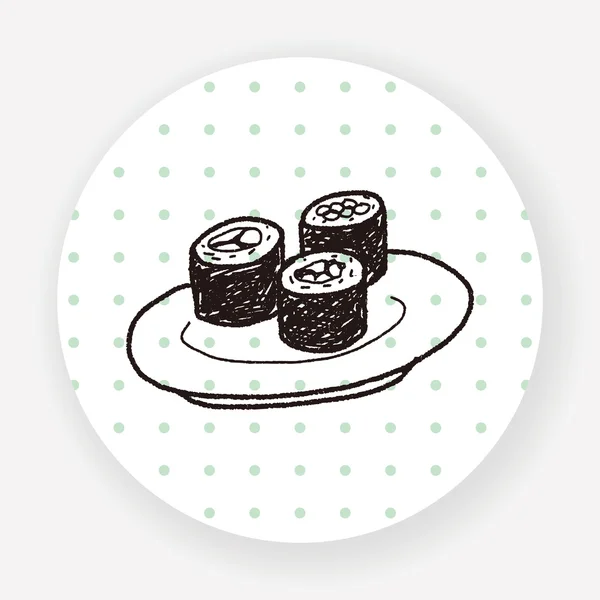 Sushi Placa Icono Plano Aislado Sobre Fondo Blanco Vector Ilustración — Vector de stock