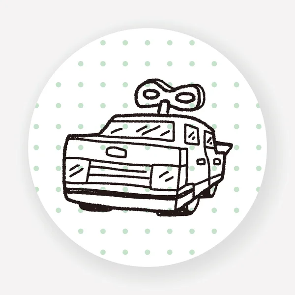 Doodle Toy Samochód Płaska Ikona Izolowane Białym Tle Wektor Ilustracja — Wektor stockowy