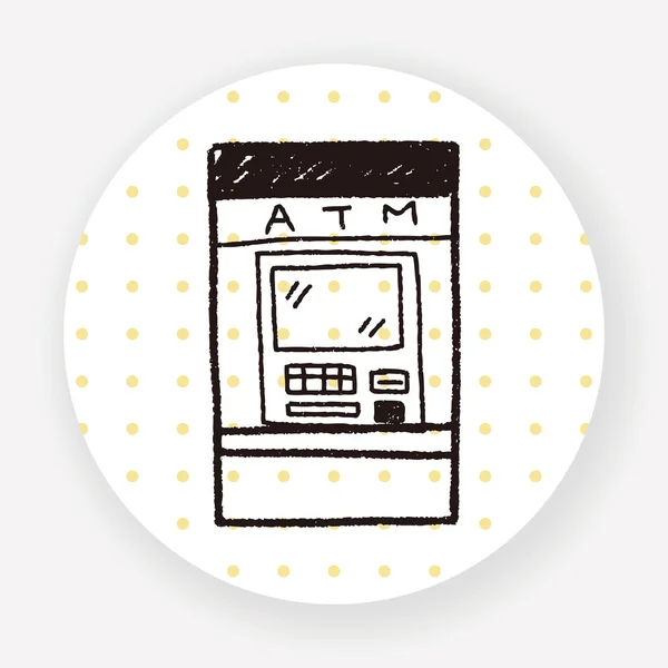 Icono Plano Atm Aislado Sobre Fondo Blanco Vector Ilustración — Vector de stock