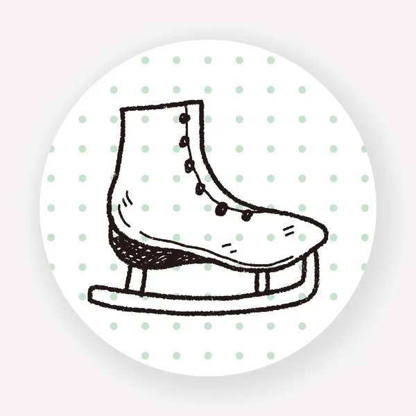 Doodle Skates Ícone Plano Isolado Fundo Branco Vetor Ilustração — Vetor de Stock