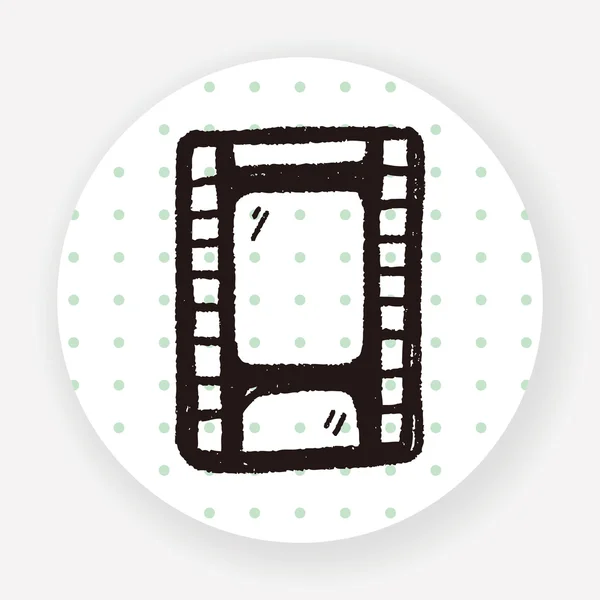 Doodle Film Icono Plano Aislado Sobre Fondo Blanco Vector Ilustración — Vector de stock