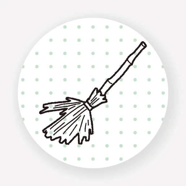 Broom Flat Icon Isolated White Background Vector Illustration — Stock Vector