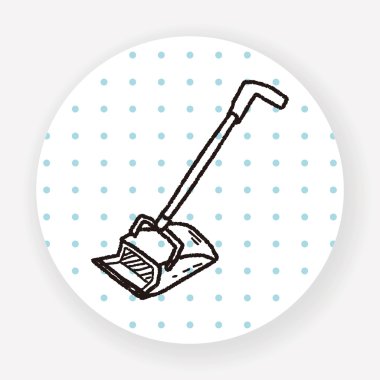 süpürge düz simgesi beyaz arka plan, vektör, illüstrasyon izole