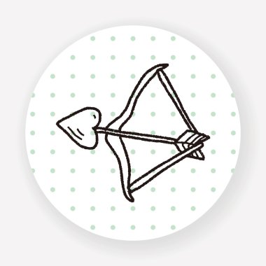 Beyaz arkaplan, vektör, illüstrasyon üzerinde yay ve ok düz simgesi izole