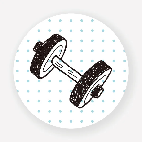 Doodle Dumbbell Ícone Plano Isolado Fundo Branco Vetor Ilustração — Vetor de Stock