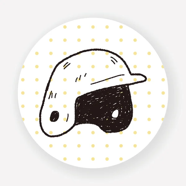 Baseball Helmet Flat Icon Isolated White Background Vector Illustration — Stock Vector