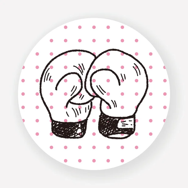 Doodle Boxing Rukavice Ploché Ikony Izolované Bílém Pozadí Vektor Ilustrace — Stockový vektor
