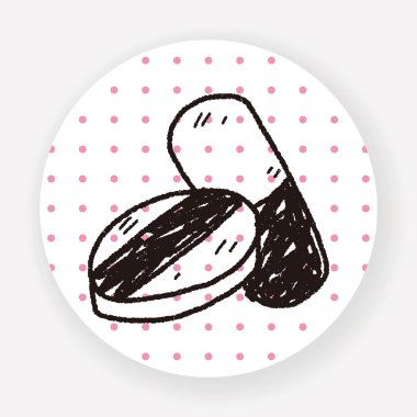 Karalama hapları düz simge beyaz arkaplan, vektör, illüstrasyon izole