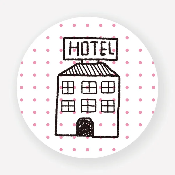 Hotel Flat Icon Isolated White Background Vector Illustration — Stock Vector