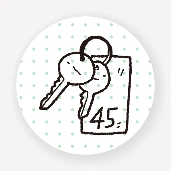 Doodle Keys Icono Plano Aislado Sobre Fondo Blanco Vector Ilustración — Vector de stock