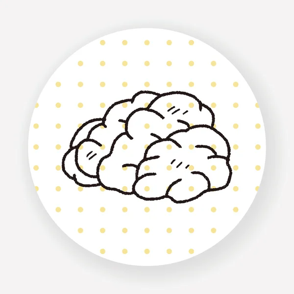 Brain Flat Icon Isolated White Background Vector Illustration — Stock Vector