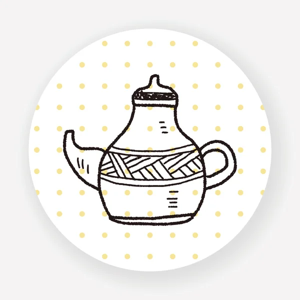 Teekanne Flaches Symbol Isoliert Auf Weißem Hintergrund Vektor Illustration — Stockvektor