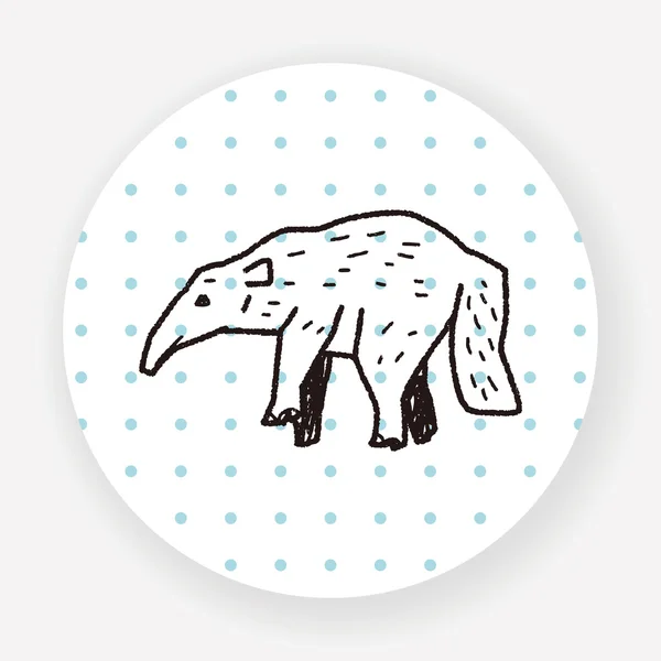 Anteater Flat Icon Isolated White Background Vector Illustration — Stock Vector