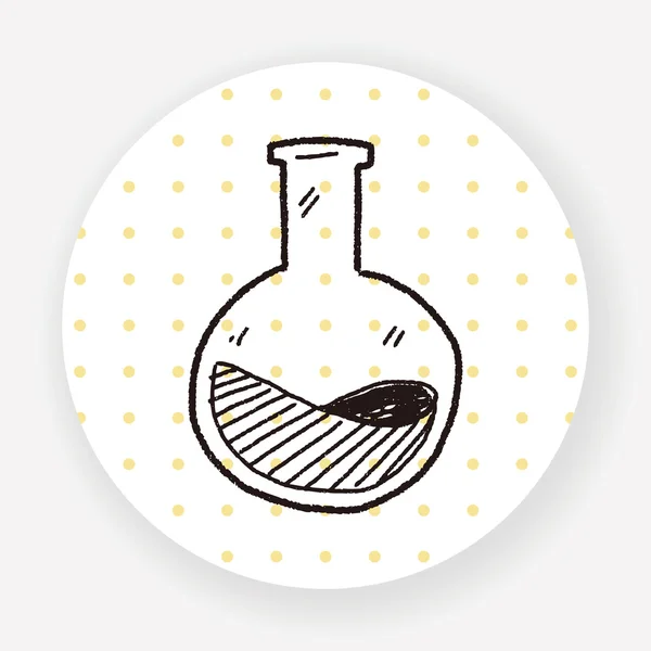 Doodle Reagenzglas Flaches Symbol Isoliert Auf Weißem Hintergrund Vektor Illustration — Stockvektor
