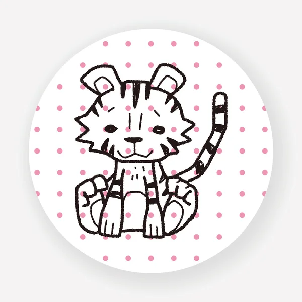 Icône Plate Tigre Isolé Sur Fond Blanc Vecteur Illustration — Image vectorielle