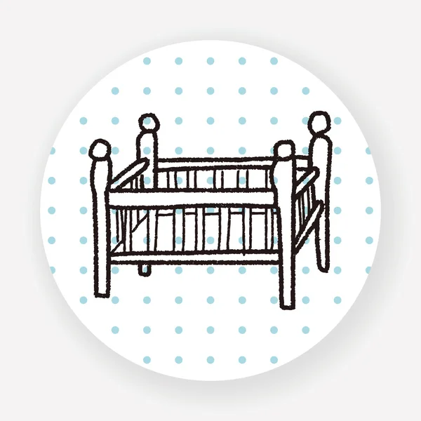 Babybett Flaches Symbol Isoliert Auf Weißem Hintergrund Vektor Illustration — Stockvektor