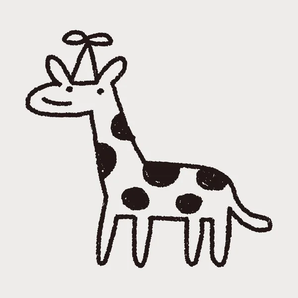 Girafe anniversaire doodle — Image vectorielle
