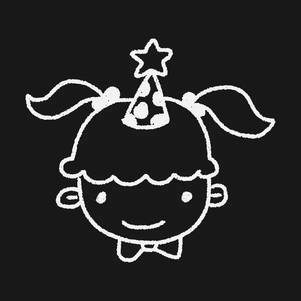 Doodle anniversaire fille — Image vectorielle