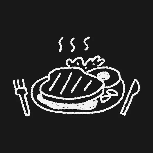 Steak doodle — Image vectorielle