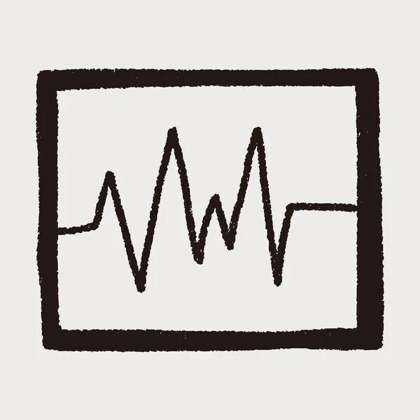 Doodle ekg — Stok Vektör