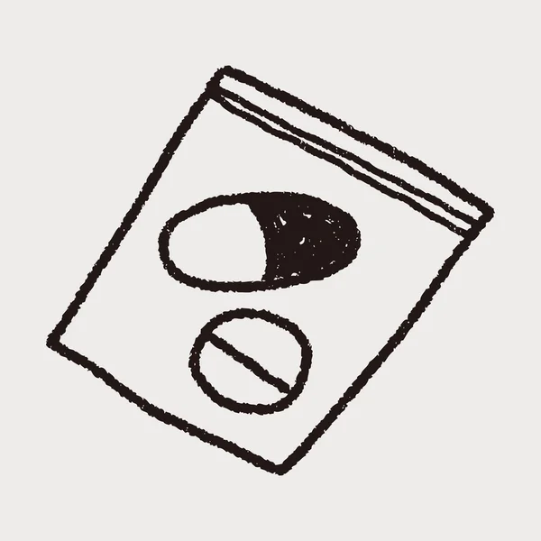 Pillola Doodle — Vettoriale Stock