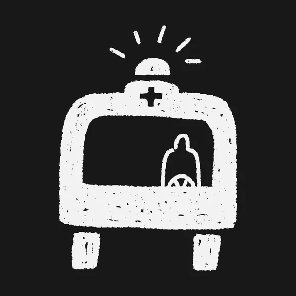 Doodle ambulans — Stok Vektör
