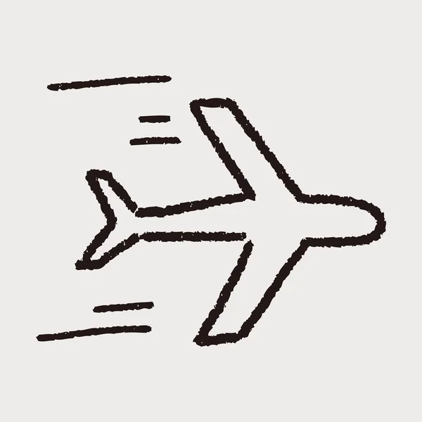 Pesawat doodle - Stok Vektor
