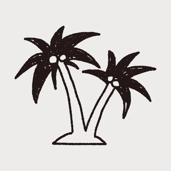 Cocotiers doodle — Image vectorielle