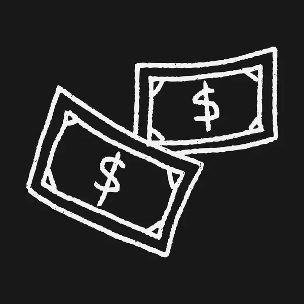 Doodle geld — Stockvector