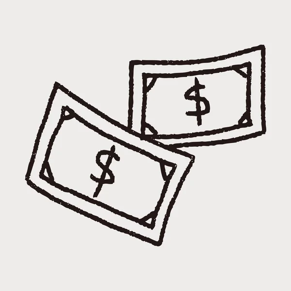 Doodle pengar — Stock vektor