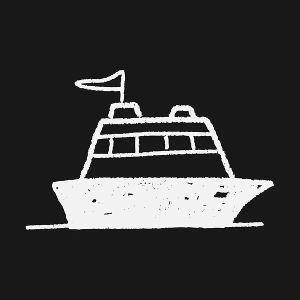 Doodle yacht — Stock vektor