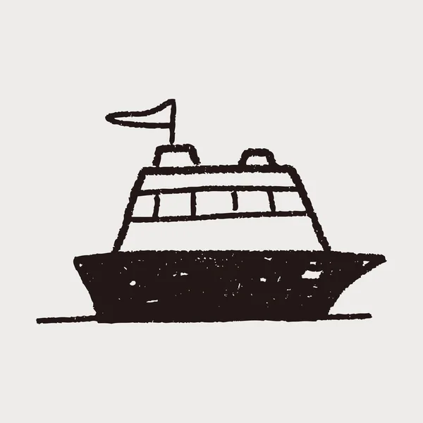 Yacht di Doodle — Vettoriale Stock