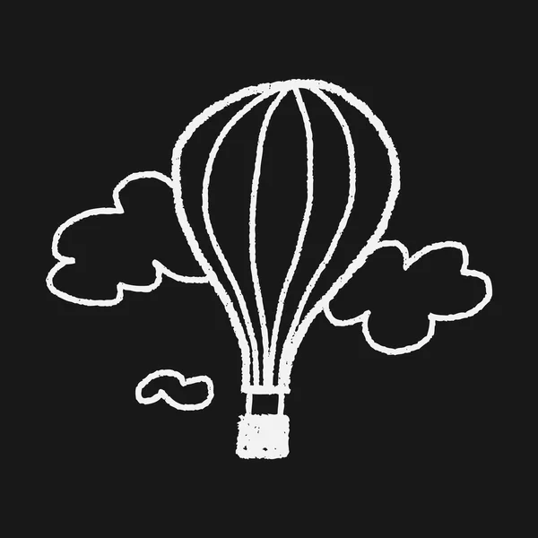 Doodle balon na ogrzane powietrze — Wektor stockowy