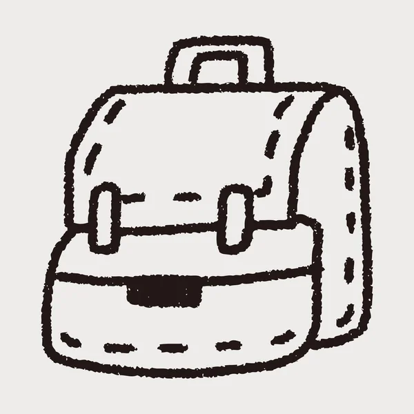 Bolsa de escola Doodle — Vetor de Stock