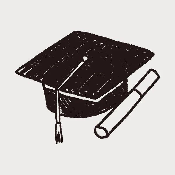 Doodle Bachelor cap — Stockvector