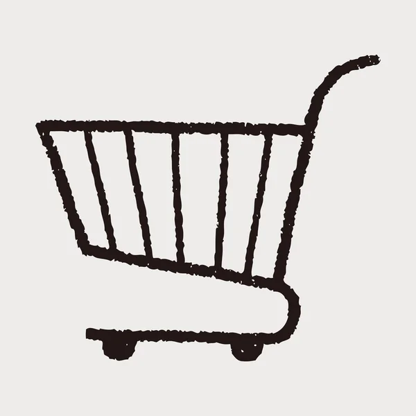 Doodle Carrito de compras — Vector de stock