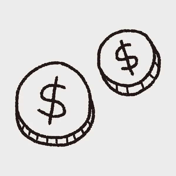 Doodle geld — Stockvector