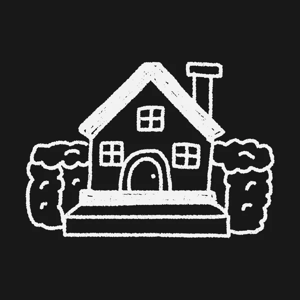 Doodle huis — Stockvector