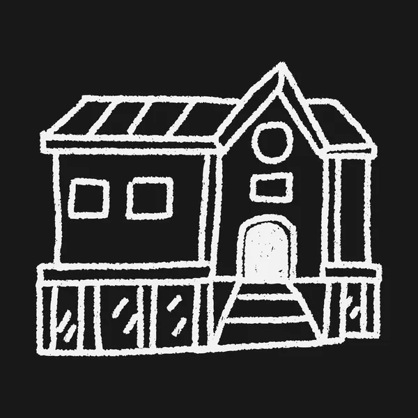 Doodle huis — Stockvector