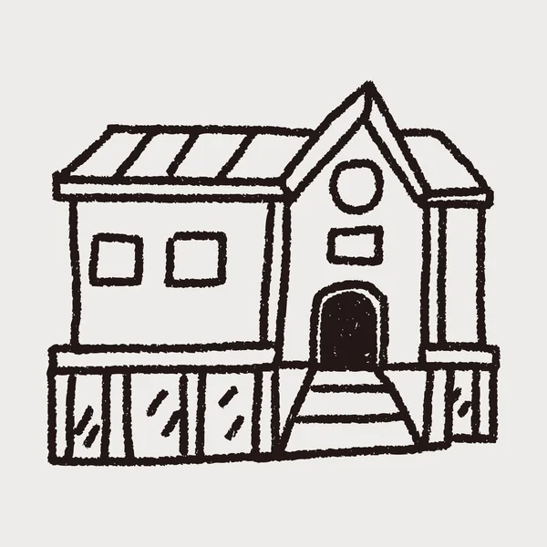 Doodle huis — Stockvector