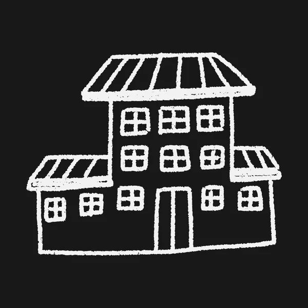 Doodle huis — Stockvector