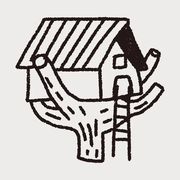 Doodle Treehouse — Stockový vektor