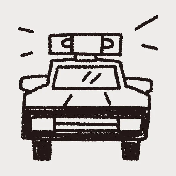 Doodle polis arabası — Stok Vektör