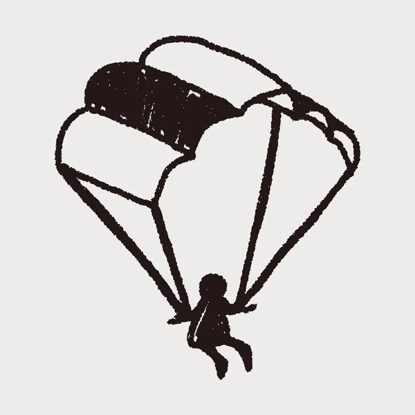 Doodle Parachute — Stock Vector