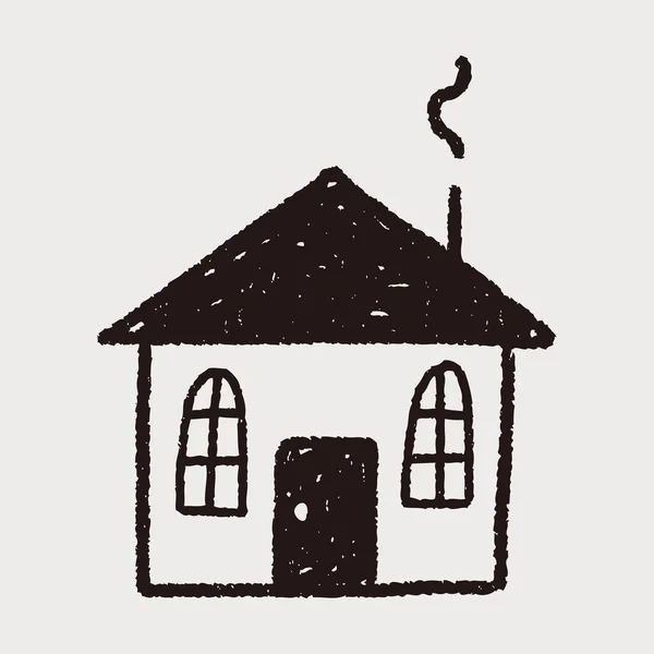 Doodle huis — Stockvector