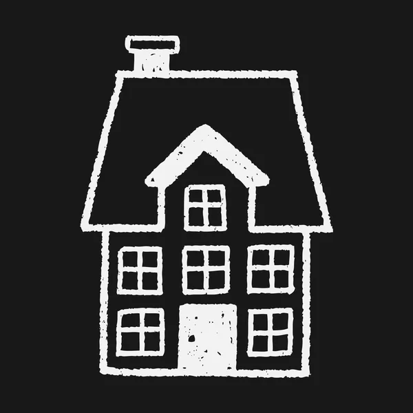 Doodle huis — Stockvector