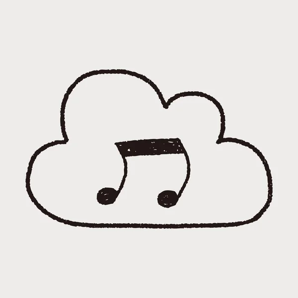 Nube de Doodle — Vector de stock