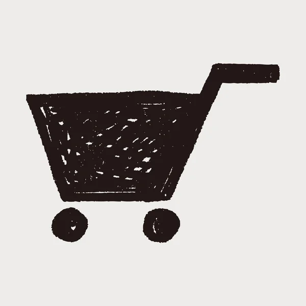 Doodle nákupní vozík — Stockový vektor