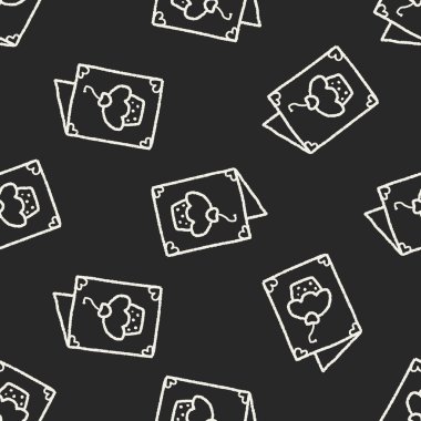 Doodle kartı Dikişsiz desen arka plan