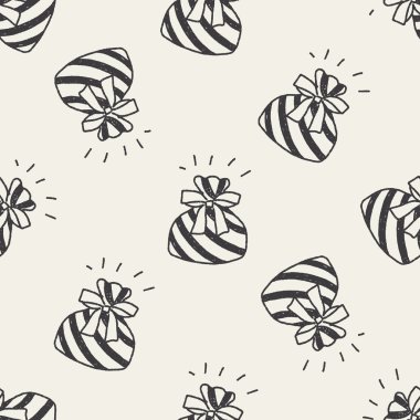 Doodle hediye Dikişsiz desen arka plan